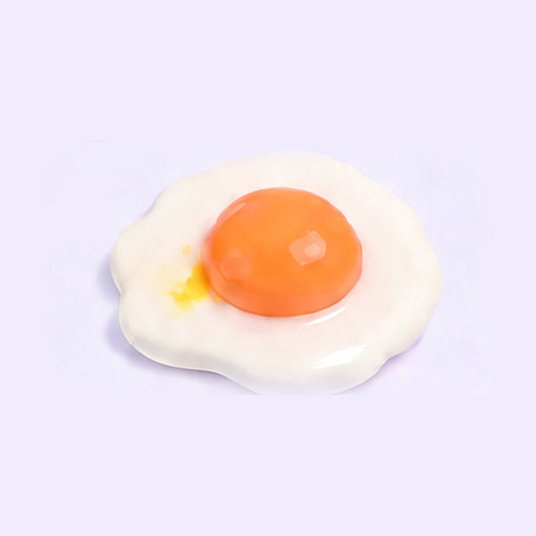 Burst fried egg crispy squishy, handmade by Crinklet