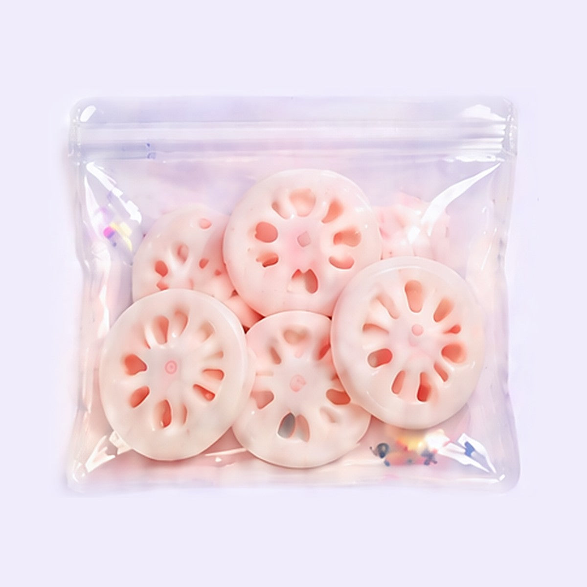 Lotus root slice crispy squishies, 5 handmade pieces by Crinklet
